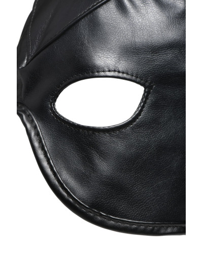 Маска з рогами Master Series: Dungeon Demon Bondage Mask with Horns, чорна - Фото №5