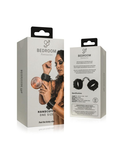 Наручники Bedroom Fantasies: Faux Leather Handcuffs One Size, черные - Фото №7