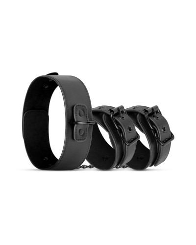 Наручники з нашийником Bedroom Fantasies: Collar & Wrist Cuffs, чорні - Фото №2
