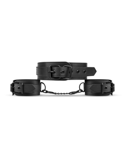 Наручники з нашийником Bedroom Fantasies: Collar & Wrist Cuffs, чорні - Фото №3