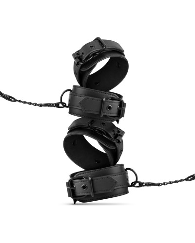 Набор БДСМ Bedroom Fantasies: Kinky Bondage Set 5-piece, наручники, поножи, повязка, флоггер, свечи - Фото №3