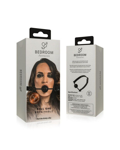 Повітропроникний кляп Bedroom Fantasies: Breathable Silicone Ball Gag, чорний - Фото №8