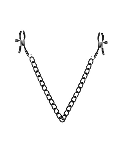 Затискачі для сосків Bedroom Fantasies Nipple Clamps with Chain - Black - Фото №1