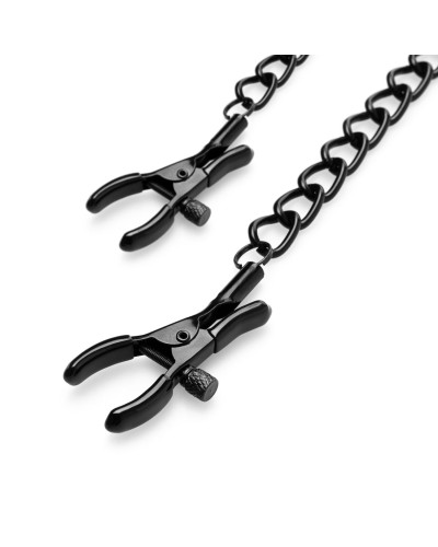 Затискачі для сосків Bedroom Fantasies Nipple Clamps with Chain - Black - Фото №3