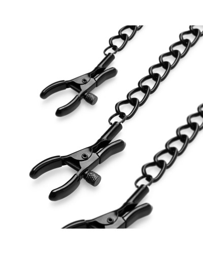 Зажимы для сосков и клитора Bedroom Fantasies: Nipple & Clitoral Clamps, черные - Фото №2
