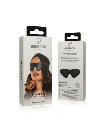 Маска Bedroom Fantasies: Faux Leather Blindfold, чорна - Фото №5