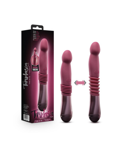 Пульсатор Temptasia by Blush - Trixie Thrusting Dildo - Wine Red - Фото №7