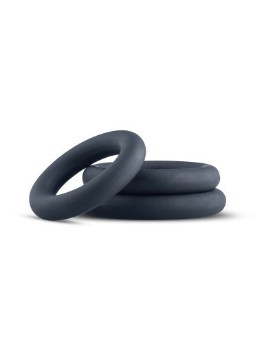 Набор эрекционных колец Boners 3-Piece Cock Ring Set - Grey - Фото №1