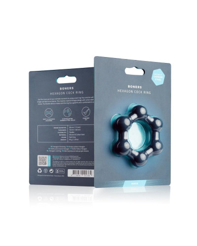 Эрекционное кольцо Boners Hexagon Cock Ring - Фото №5