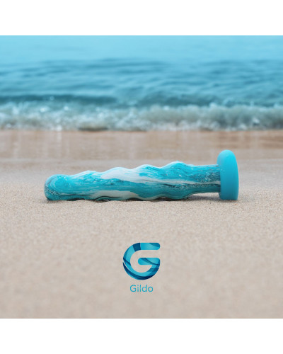 Скляний дилдо Gildo Ocean Flow, великі намистини, силіконова основа - Фото №7