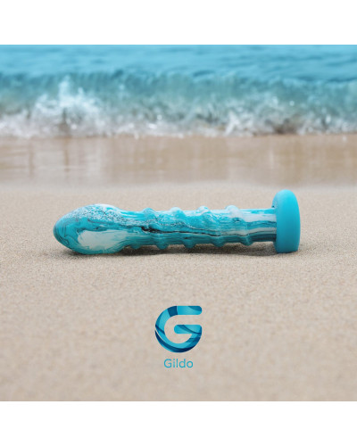Стеклянный дилдо Gildo Ocean Wave, с силиконовым основанием - Фото №7