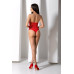 Бодистокинг с имитацией корсетной шнуровки Passion BS094 One Size, red, цветочный узор, с доступом - Фото №9