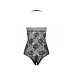 Бодистокинг с имитацией корсетной шнуровки Passion BS094 One Size, white, цветочный узор, с доступом - Фото №4
