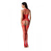 Бодистокинг с множеством бретелей Passion BS095 One Size, red, имитация пояса и чулок, с доступом - Фото №2