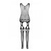 Бодистокинг с плетением на груди Passion BS099 One Size, black, открытый доступ, имитация подвязок - Фото №4
