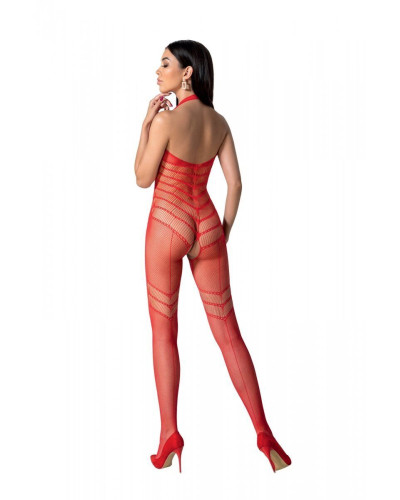 Бодистокинг с плетением на животике Passion BS100 One Size, red, декоративный шов, с доступом - Фото №2