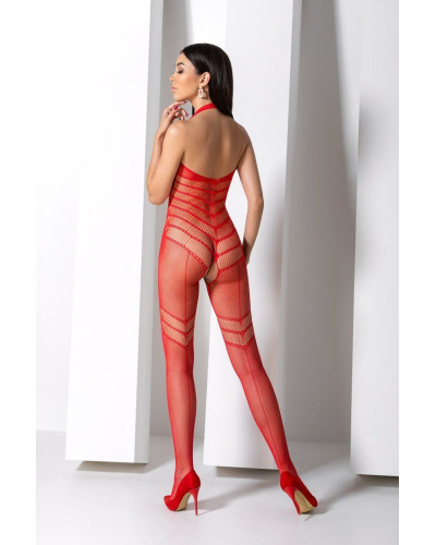 Бодистокинг с плетением на животике Passion BS100 One Size, red, декоративный шов, с доступом - Фото №9