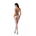 Бодістокінг з плетінням на животику Passion BS100 One Size, white, декоративний шов, з доступом - Фото №2