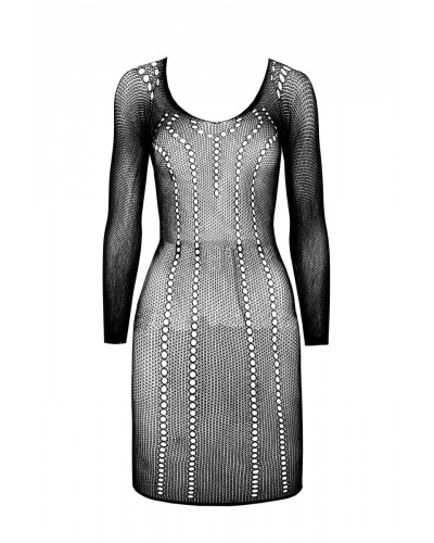 Полупрозрачное мини-платье Passion BS101 One Size, black, рукава-митенки - Фото №3