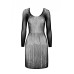 Полупрозрачное мини-платье Passion BS101 One Size, black, рукава-митенки - Фото №3