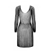 Полупрозрачное мини-платье Passion BS101 One Size, black, рукава-митенки - Фото №4
