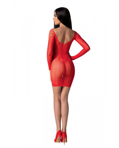 Напівпрозора мінісукня Passion BS101 One Size, red, рукави-мітенки - Фото №2