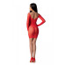 Напівпрозора мінісукня Passion BS101 One Size, red, рукави-мітенки - Фото №2