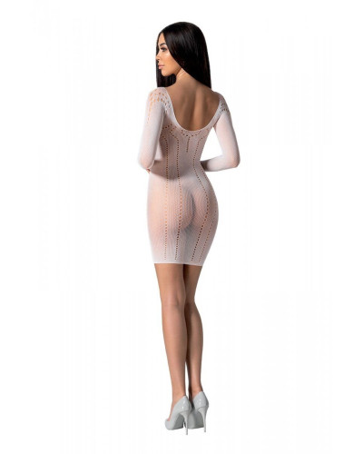 Напівпрозора мінісукня Passion BS101 One Size, white, рукава-мітенки - Фото №2