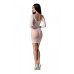 Напівпрозора мінісукня Passion BS101 One Size, white, рукава-мітенки - Фото №2