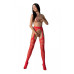 Эротические колготки-бодистокинг со шнуровкой на бедрах Passion S026 One Size, red, с доступом - Фото №1