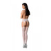 Эротические колготки-бодистокинг с тонкими подвязками Passion S028 One Size, white, открытый доступ - Фото №2