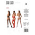 Эротические колготки-бодистокинг с плетением на бедрах Passion S030 One Size, white, цветочный узор - Фото №5
