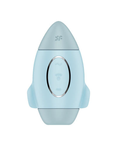 Вакуумный стимулятор с вибрацией Satisfyer Mission Control Blue, 2 независимых мотора - Фото №2