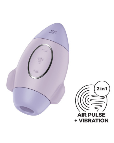 Вакуумний стимулятор з вібрацією Satisfyer Mission Control Violet, 2 незалежні мотори - Фото №1