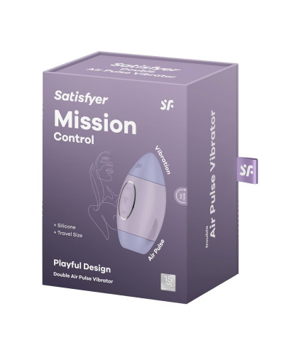 Вакуумний стимулятор з вібрацією Satisfyer Mission Control Violet, 2 незалежні мотори - Фото №6