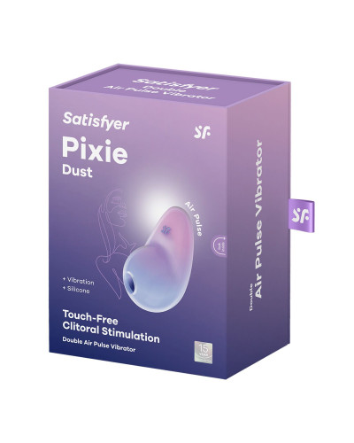 Вакуумний стимулятор з вібрацією Satisfyer Pixie Dust Violet/Pink - Фото №6
