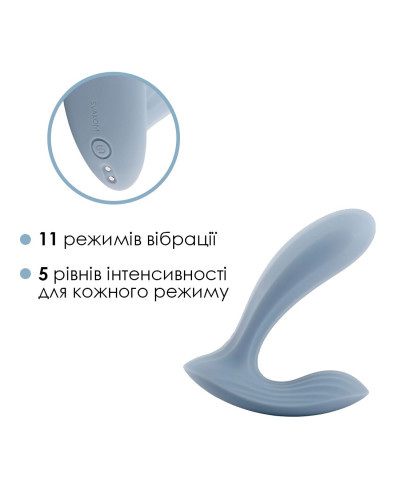 Смарт-вібратор в трусики Svakom Erica Dusty Blue, дуже гнучкий, 2 мотори - Фото №4
