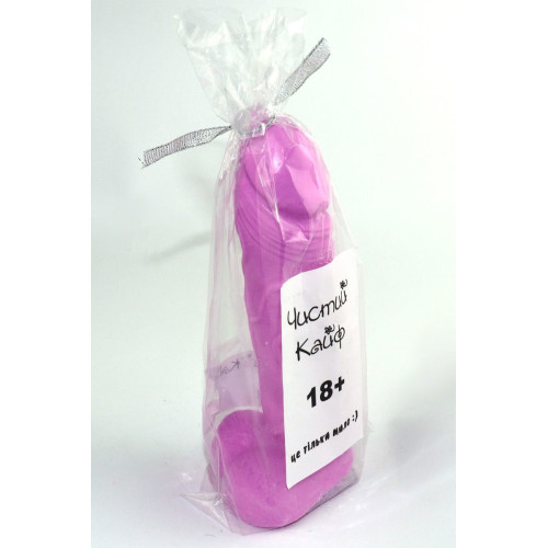 Крафтове мило-член із присоскою Чистий Кайф Violet size L, натуральне