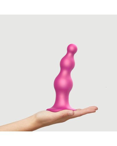 Насадка для страпона Strap-On-Me Dildo Plug Beads Framboise Metallic XL - Фото №2