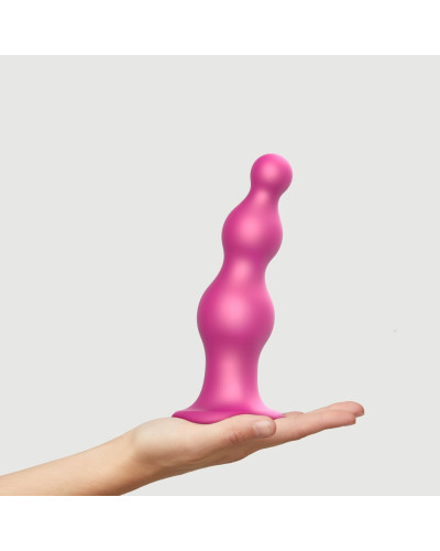 Насадка для страпона Strap-On-Me Dildo Plug Beads Framboise Metallic XXL - Фото №2