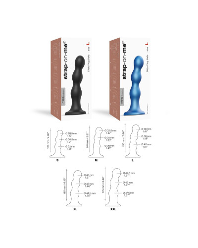 Насадка для страпона Strap-On-Me Dildo Plug Balls Black L - Фото №4