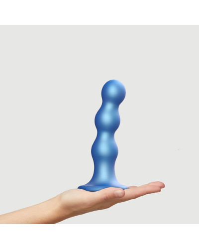 Насадка для страпона Strap-On-Me Dildo Plug Balls Blue Metallic L - Фото №2