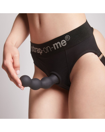 Насадка для страпона Strap-On-Me Dildo Plug Balls Black XL - Фото №6