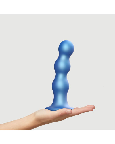 Насадка для страпона Strap-On-Me Dildo Plug Balls Blue Metallic XL - Фото №2