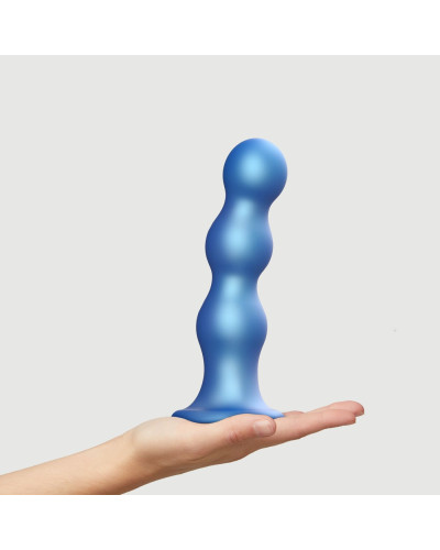 Насадка для страпона Strap-On-Me Dildo Plug Balls Blue Metallic XXL - Фото №2