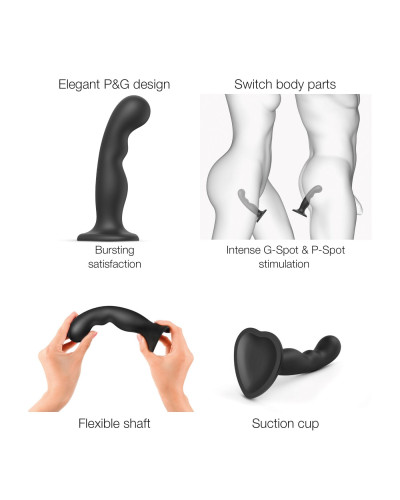 Насадка для страпона Strap-On-Me Dildo Plug P&G Black S - Фото №3