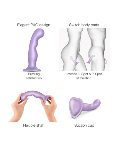 Насадка для страпона Strap-On-Me Dildo Plug P&G Lilas Metallic L - Фото №3