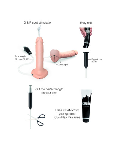 Фалоімітатор, що кінчає Strap-On-Me Squirting Cum Dildo Realistic Vanilla, діам. 3,5 см, силікон - Фото №2