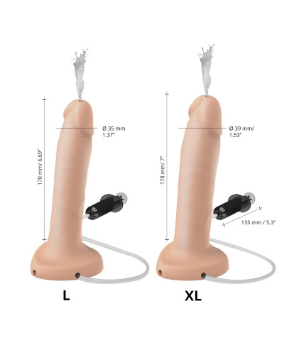 Фалоімітатор, що кінчає Strap-On-Me Squirting Cum Dildo Realistic Vanilla, діам. 3,5 см, силікон - Фото №3
