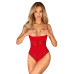 Боди с доступом Obsessive Ingridia crotchless teddy M/L, красное, открытая грудь - Фото №1